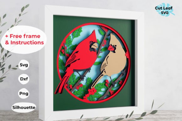 3d Cardinal Shadow Box, Birdwatching: A 3D SVG Review for Shadow Boxes