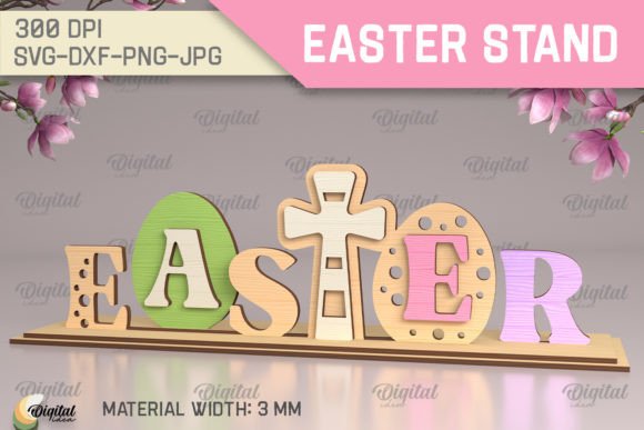 3D Easter Stand Laser Cut SVG