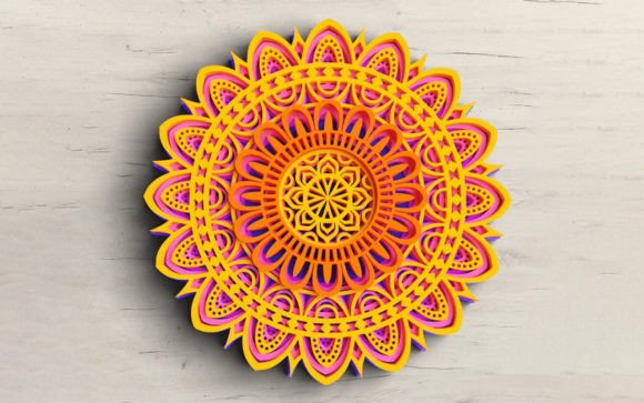 3D Mandala SVG Flower SVG DXF Bundle for Laser Cutting and Shadow Boxes