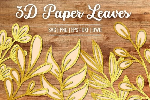 3D Paper Leaves SVG Bundle