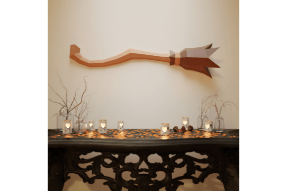 3D Papercraft Witches Broom: 3D SVG Halloween Brand Asset Review