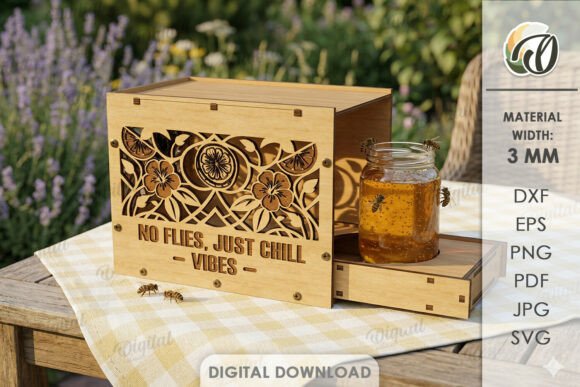 3D Summer Fruit Fly Trap Box Laser Cut for Editorial Design