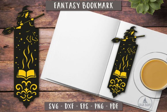 3d Witchy Book Bookmark SVG Papercut Graphics and Crafts