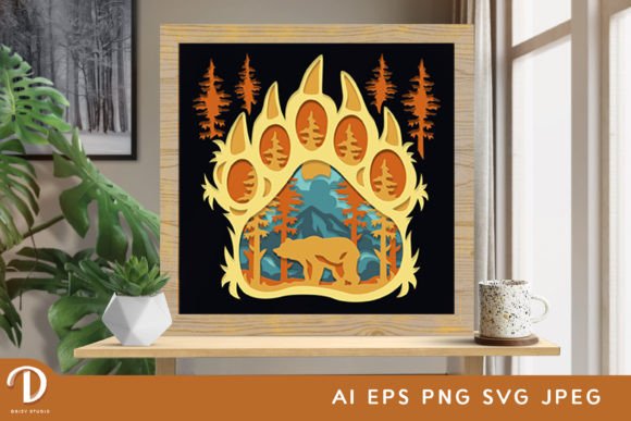 Bear Paw 3D Shadow Box Paper Cut: A Seller’s Review of This 3D SVG Design