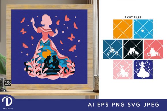 Beautiful Princess 3D Shadow Box SVG Review