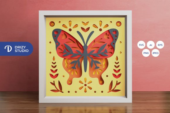 Butterfly Folk Art 3D Shadow Box: A Designer’s Take on Spring Branding