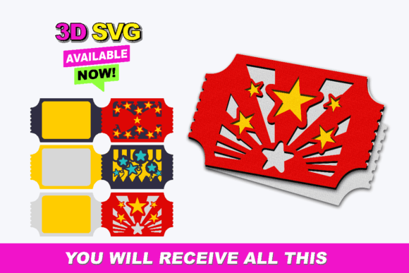 Circus Card 3D SVG: Shapes for Playful Branding