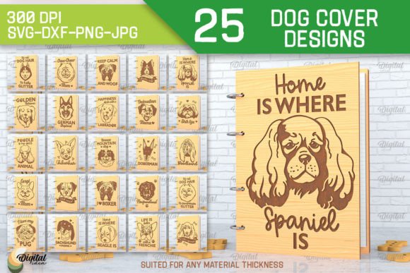 Dog Covers SVG Bundle. 3D Notebook Cover