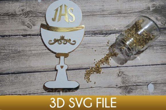 First Holy Communion Chalice 3D SVG Graphics and Crafts