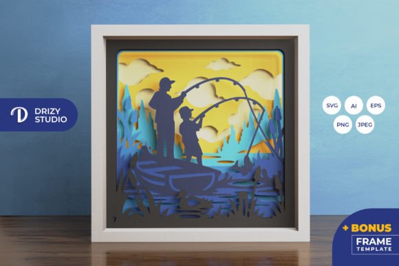 Fishing with Dad 3D Shadow Box Embroidery Review