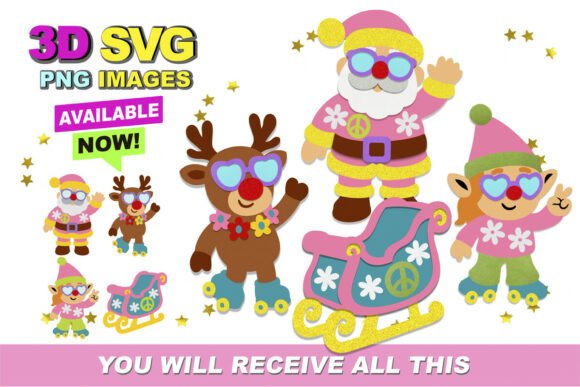 Groovy Retro Christmas 3D SVG Review