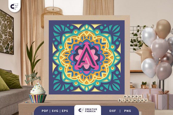 Letter a Alphabet 3D Papercut Shadow Box: 3D SVG for Birthdays