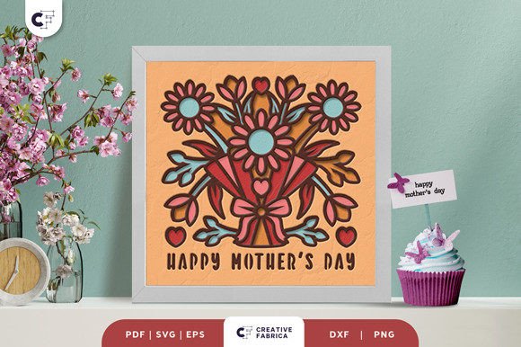 Mother s Day Flower Bouquet 3D Paper Cut