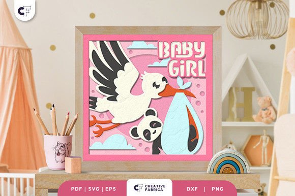 Panda Baby Girl 3D Shadow Box Papercut Review