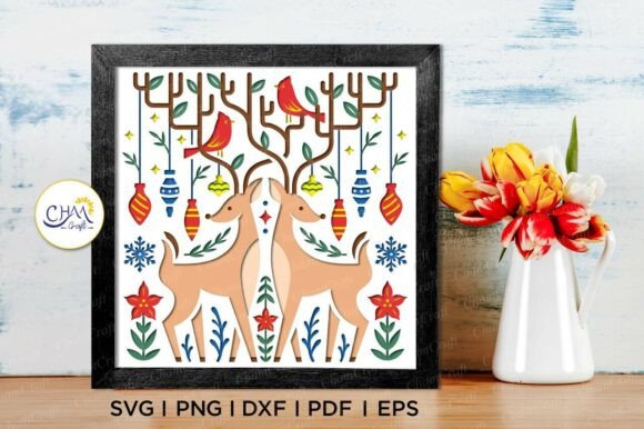 Review: 3D Christmas Deer Shadow Box SVG